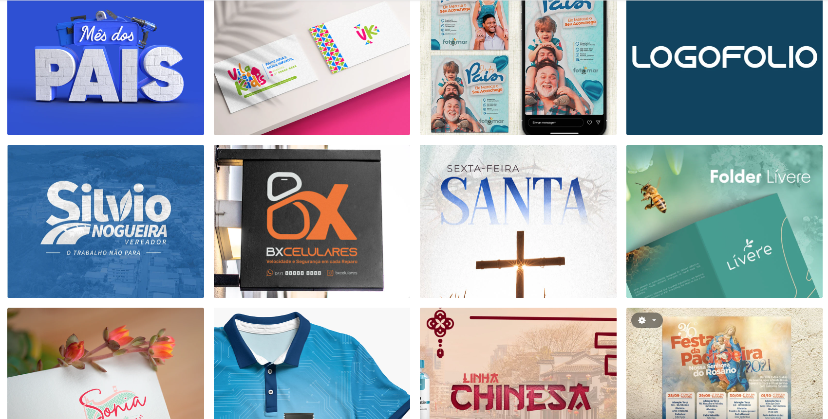 Prévia do portfólio Behance